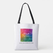 QR Code Bedrijf Logo Website Adres Tweezijdig Tote Bag (Achterkant)