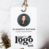 QR-code - Bedrijf Logo White Foto Medewerker ID Badge