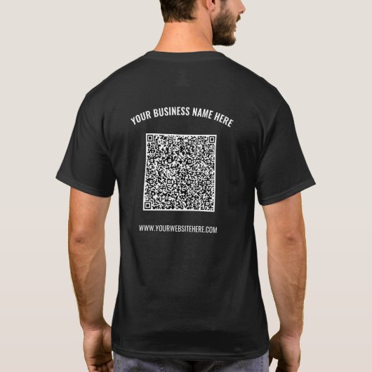 QR Code Bedrijf T-shirt Sjabloon met aangepaste te (Achterkant)