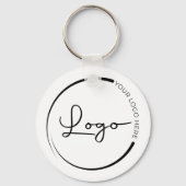 QR Code Bedrijf Zakelijke Logo Promotie Sleutelhanger (Voorkant)