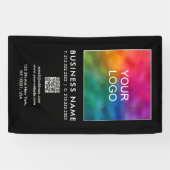 QR Code Bedrijf Zakelijke Logo Verticale Sjabloon Spandoek (Horizontaal)
