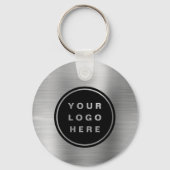 QR Code Bedrijf Zilver Logo Promotionele Sleutelhanger (Voorkant)