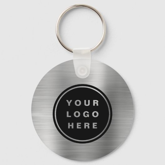 QR Code Bedrijf Zilver Logo Promotionele Sleutelhanger (Voorkant)