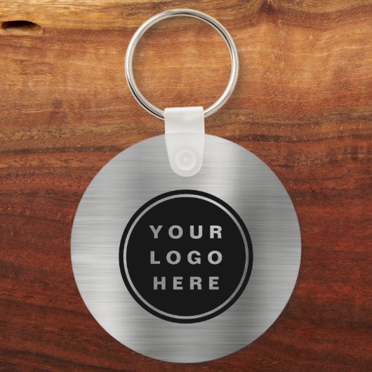 QR Code Bedrijf Zilver Logo Promotionele Sleutelhanger (Voorkant)