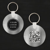QR Code Bedrijf Zilver Logo Promotionele Sleutelhanger