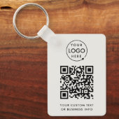 QR-code | Bedrijfs Logo Eenvoudig grijs Sleutelhanger (Voorkant)