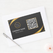 QR Code Bedrijfs Moderne Logo Rechthoekige Sticker (Envelop)