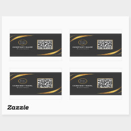QR Code Bedrijfs Moderne Logo Rechthoekige Sticker