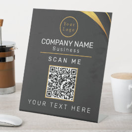 QR Code Bedrijfs Moderne Logo Reclamebord Met Voetstuk