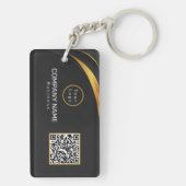 QR Code Bedrijfs Moderne Logo Sleutelhanger (achterkant)