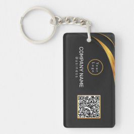 QR Code Bedrijfs Moderne Logo Sleutelhanger