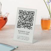 QR-code | Bedrijfs Moderne Minimale Eenvoudige Gri Reclamebord Met Voetstuk (Insitu)