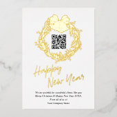 QR-code bedrijfsactiviteiten Gelukkig nieuwjaar Folie Feestdagenkaart (Voorkant)