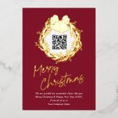 QR-code bedrijfsbedrijf Vroege kerstFolie Ho Folie Feestdagenkaart (Voorkant)