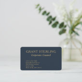 QR-code bedrijfsjurist Navy Blue Goud Visitekaartje (Staand voorkant)
