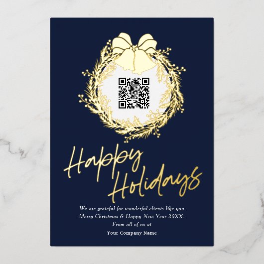 QR-code bedrijfsklare feestkaarten Folie Feestdagenkaart (Voorkant)