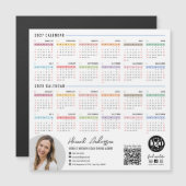 QR-code & bedrijfslogo 2027 - 2028 kalender magnee (Voorkant / Achterkant)