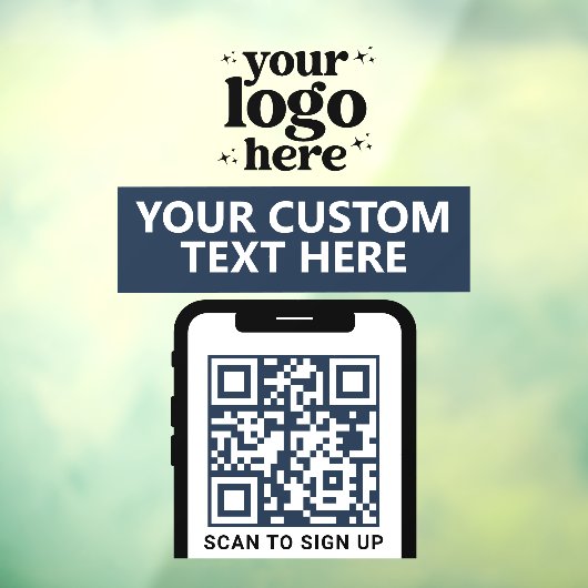 QR Code Bedrijfslogo Modern Minimalistisch Donkerb Raamsticker (Vel 3)