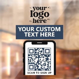 QR Code Bedrijfslogo Modern Minimalistisch Donkerb Raamsticker