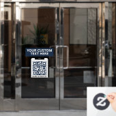 QR Code Bedrijfslogo Modern Minimalistisch Donkerb Raamsticker (Kantoordeur)