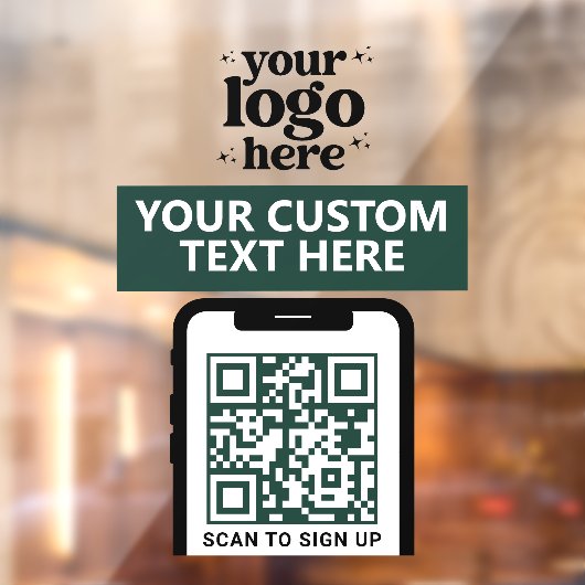 QR Code Bedrijfslogo Modern Minimalistisch Donkerg Raamsticker (Vel 2)