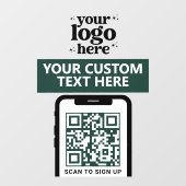 QR Code Bedrijfslogo Modern Minimalistisch Donkerg Raamsticker (Vel)