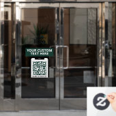 QR Code Bedrijfslogo Modern Minimalistisch Donkerg Raamsticker (Kantoordeur)