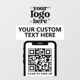 QR Code Bedrijfslogo Modern Minimalistisch Wit Raamsticker