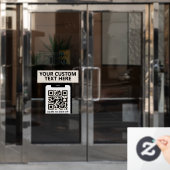 QR-code Bedrijfslogo Modern Minimalistisch Witacht Raamsticker (Kantoordeur)