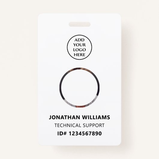 QR-code Bedrijfslogo Naam personeelslid Functie Fo Badge (Voorkant)