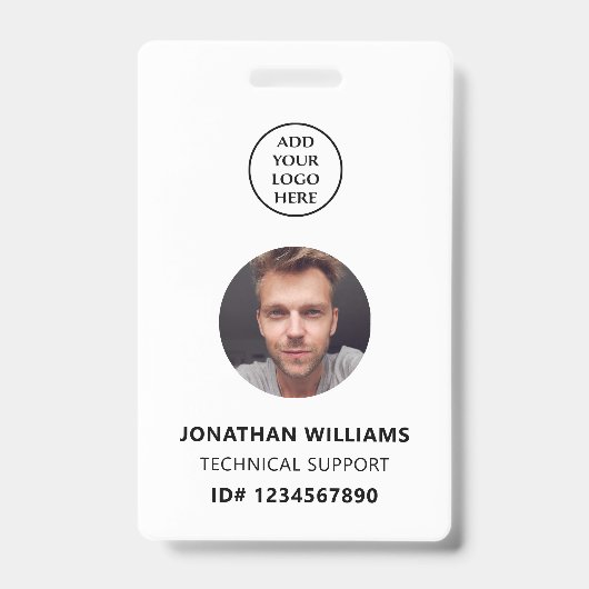 QR Code Bedrijfslogo Naam personeelslid Functie Ti Badge (Voorzijde)