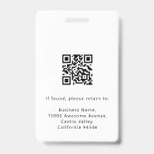 QR-code Bedrijfslogo Personeelsnaam Functie Titel  Badge (Achterkant)