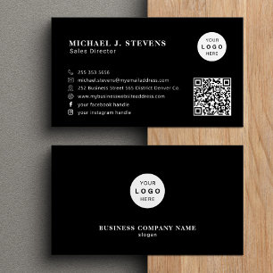 QR-code bedrijfslogo professioneel zwart Visitekaartje