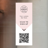 QR-code | Bedrijfslogo Roze Feminin Raamsticker