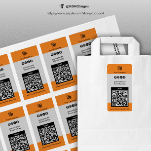 QR-code bedrijfslogo social media-label Etiket