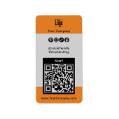 QR-code bedrijfslogo social media-label Etiket (Voorkant)