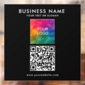 QR-code bedrijfslogo tekst vierkant eenvoudig sjab Raamsticker (Vel 2)