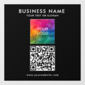 QR-code bedrijfslogo tekst vierkant eenvoudig sjab Raamsticker (Vel)