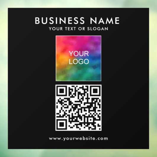 QR-code bedrijfslogo tekst vierkant eenvoudig sjab Raamsticker (Vel 3)