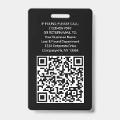 QR-code Bedrijfslogo Werknemersfoto Zwart Wit Badge (Achterkant)