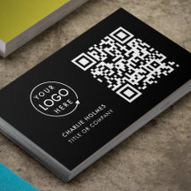 QR Code Bedrijfslogo Zwart Modern Professioneel