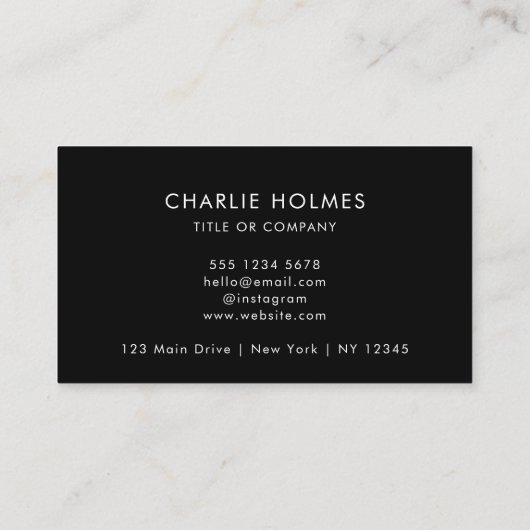 QR Code Bedrijfslogo Zwart Modern Professioneel Visitekaartje (Achterkant)