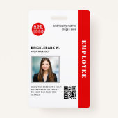 QR-code Bedrijfsmedewerker Collectieve foto-ID Badge (Voorkant)
