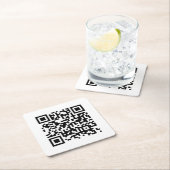 QR-code Bedrijfsminimalistisch wit Kartonnen Onderzetters (Insitu)