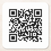 QR-code Bedrijfsminimalistisch wit Kartonnen Onderzetters (Voorkant)