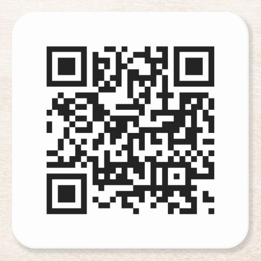 QR-code Bedrijfsminimalistisch wit Kartonnen Onderzetters (Voorkant)