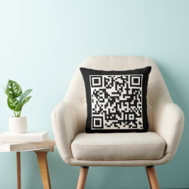 QR-code Bedrijfsminimalistisch zwart voor bedrijve Kussen
