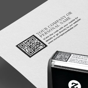QR CODE bedrijfsnaam aangepaste tekstpromotie Zelfinktende Stempel