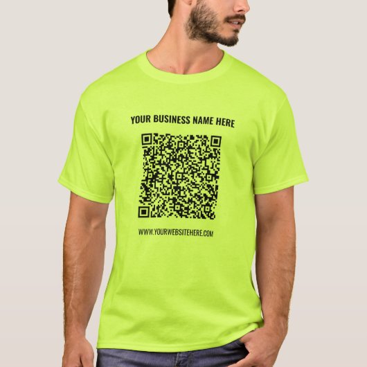 QR Code Bedrijfsnaam Info Promotie T-shirt (Voorkant)