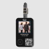 QR-code Bedrijfsnaam Logo afbeelding Titel Details Bagagelabel (Voorkant (verticaal))